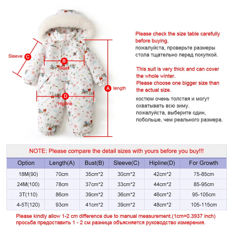 Mono de invierno para bebé con capucha de pelo: «Ircomll Winter Magic»