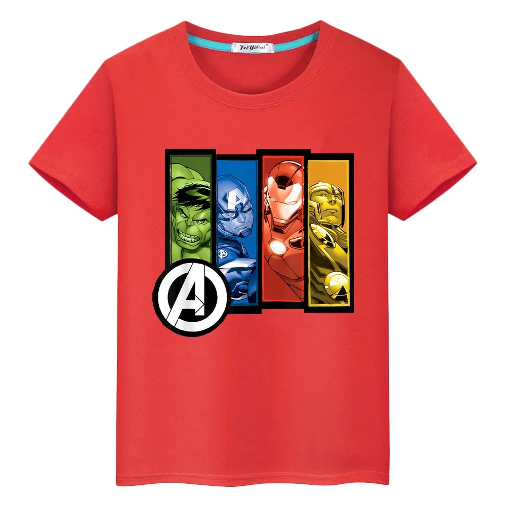 Marvel Avengers Kinder-T-Shirt – 100 % Baumwolle mit Superhelden-Print
