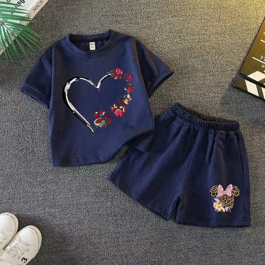 Hochwertiges 2-teiliges Sommer-Set mit Herzmotiv