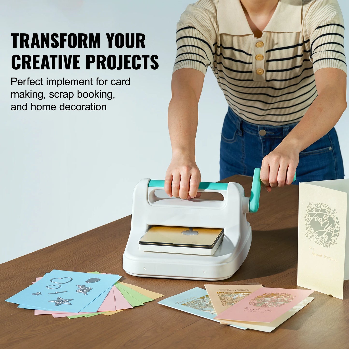 SucceBuy 6/9 Zoll Manuelle Stanz- und Prägemaschine – Komplettset für Scrapbooking & DIY