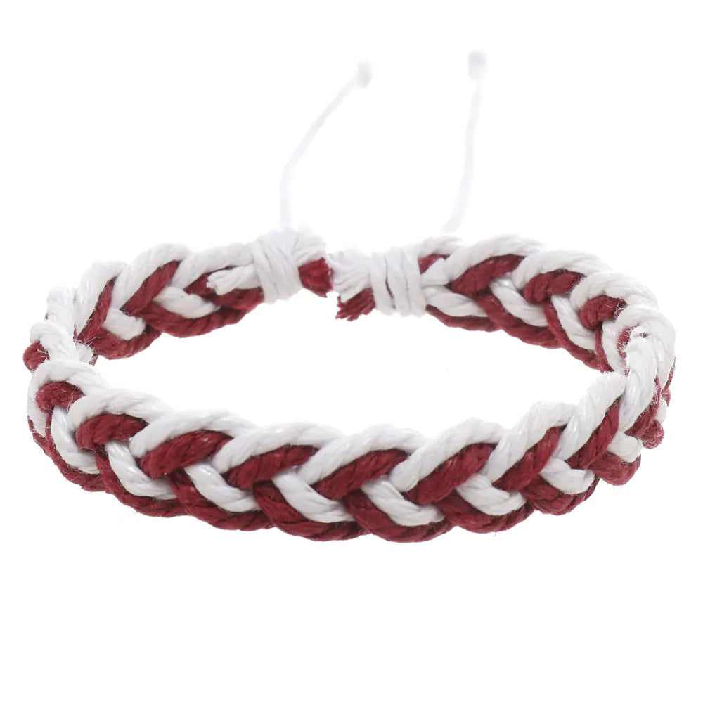 Handgewebtes Baumwollschnur-Armband im Künstlerischen Stil