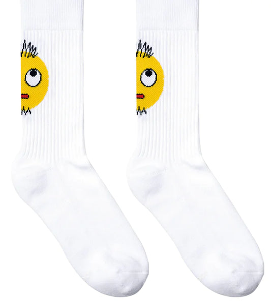 Original Design Weiße Schnurrbart Emoji Sportsocken