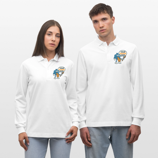 Stanley/Stella Unisex Bio-Langarm-Poloshirt Prepster - Weiß