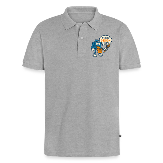 Männer Premium Bio Polo Shirt - Grau meliert