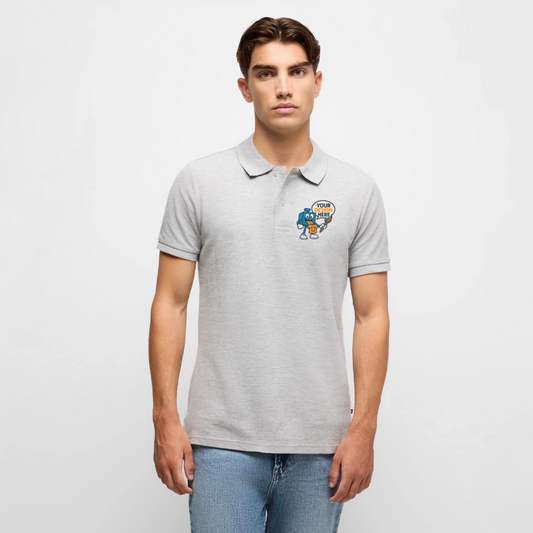Männer Premium Bio Polo Shirt - Grau meliert