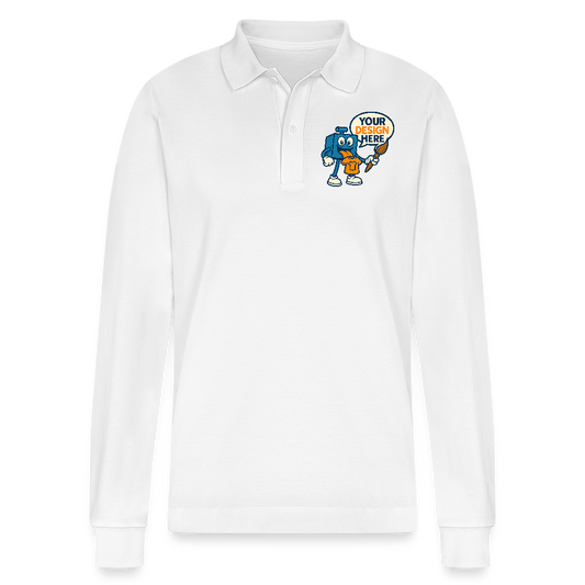 Stanley/Stella Unisex Bio-Langarm-Poloshirt Prepster - Weiß