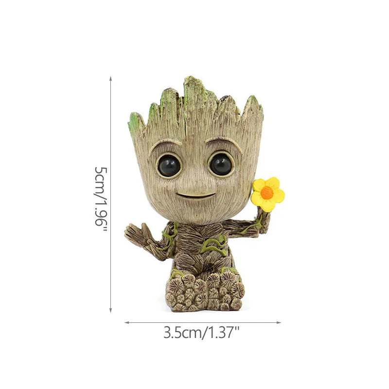 Figura de Groot de 5 cm – Figura decorativa en miniatura de dibujos animados para escritorio y hogar | Guardianes de la Galaxia 