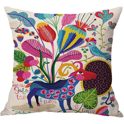 Cartoon Cotton Linen Car Cushion Pillow (Factory Direct)