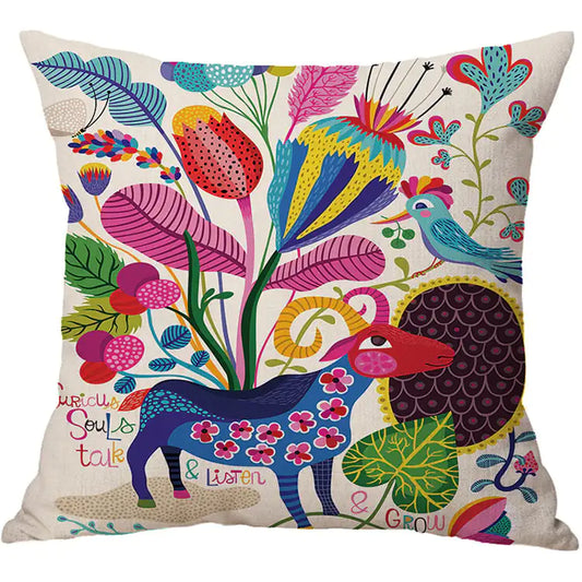Cartoon Cotton Linen Car Cushion Pillow (Factory Direct)