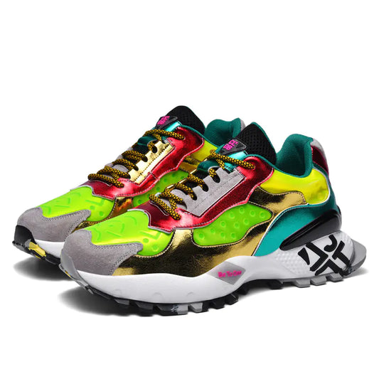 Herbstliche Trendige Bunte Dad Sneakers für Herren