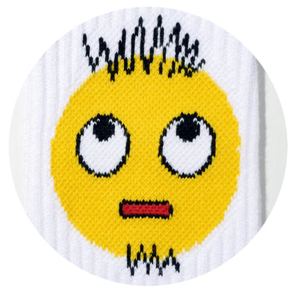 Original Design Weiße Schnurrbart Emoji Sportsocken