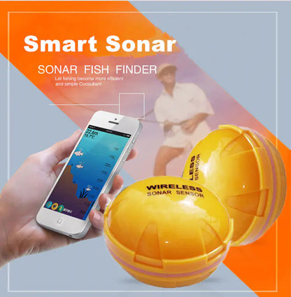 Kabelloser Fischfinder mit Bluetooth & Sonartechnologie – Tiefenmessung bis 36m, 10h Akku, tragbar für Angler