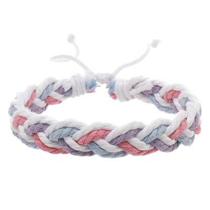 Handgewebtes Baumwollschnur-Armband im Künstlerischen Stil