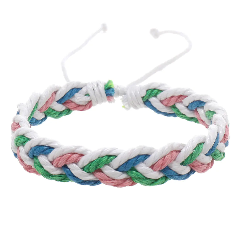 Handgewebtes Baumwollschnur-Armband im Künstlerischen Stil