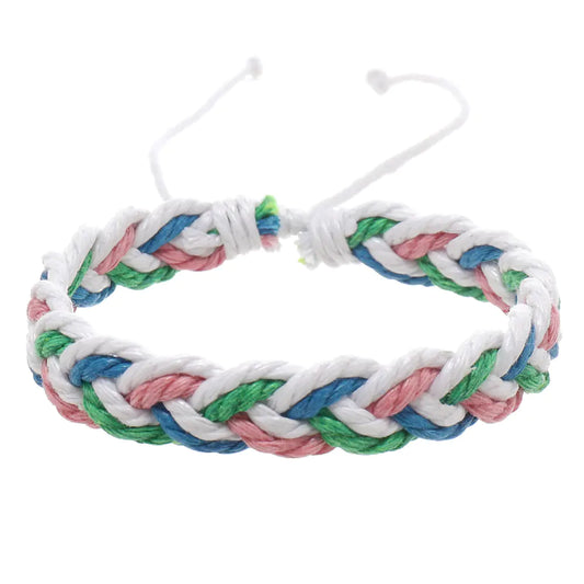 Handgewebtes Baumwollschnur-Armband im Künstlerischen Stil