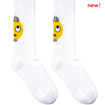 Original Design Weiße Schnurrbart Emoji Sportsocken