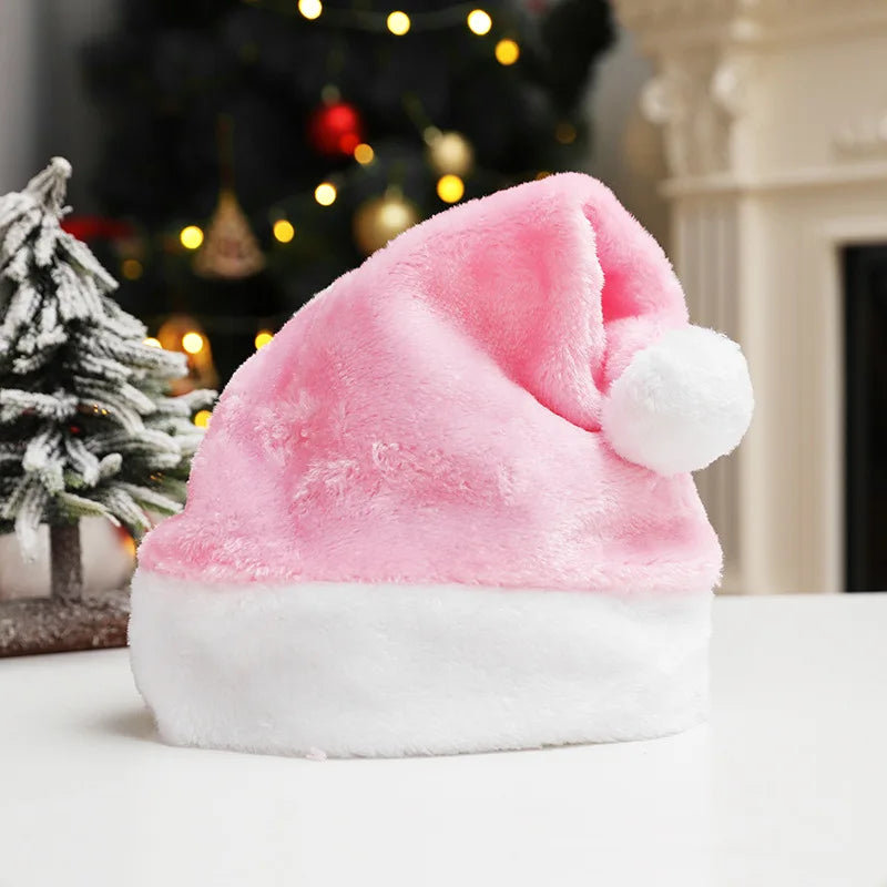 Gorro navideño personalizado con nombre (rojo, verde, rosa y más) – Gorro de Papá Noel bordado para adultos