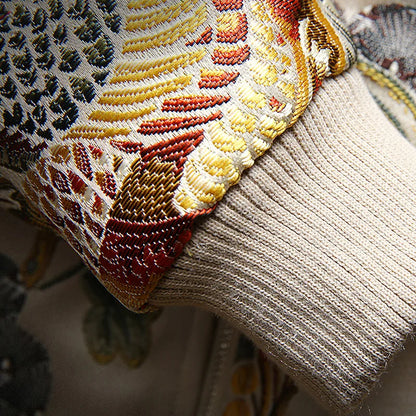 Chaqueta bomber japonesa con bordado «Crane &amp; Blossoms» 