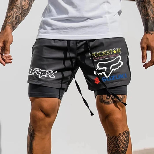 Herren Trainingsshorts – 2-in-1, schnell trocknend, sportlich & modern Schwarz