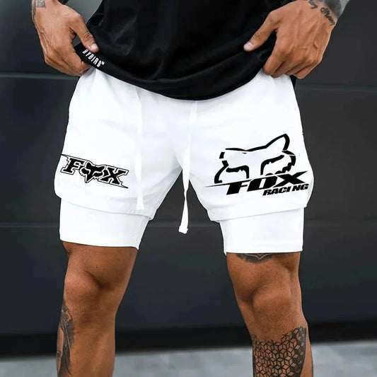 Herren Trainingsshorts – 2-in-1, schnell trocknend, sportlich & modern Weiß