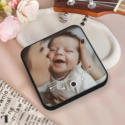 Personalisierter Musik-Fotomagnet mit Rahmen – Acryl Kühlschrankmagnet, perfektes Muttertagsgeschenk 2025