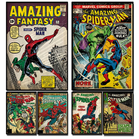 Póster de pared retro de Spider-Man de Marvel