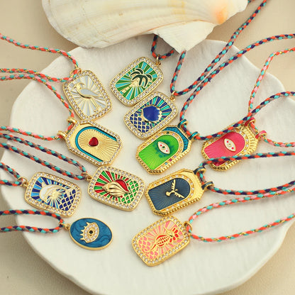 Boho Pop Art Halskette – Sommerliches Statement-Piece