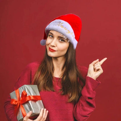 Personalisierte Weihnachtsmütze mit Stickerei und Namen, individuelle einzigartige Strickmütze für Kinder und Erwachsene, einzigartige Weihnachtsdekoration