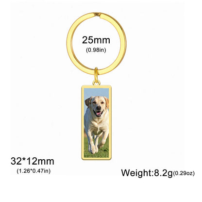Personalisierter Foto-Schlüsselanhänger aus Edelstahl – Individueller Bild-Keychain in Herz- oder Rechteckform, perfektes Geschenk zu Weihnachten