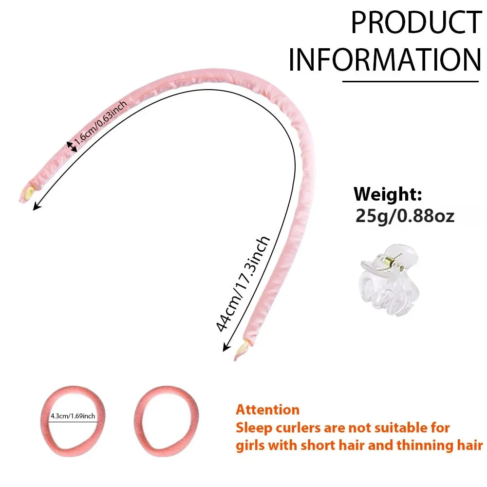 Heatless Curling Rod Stirnband – Weiche Lockenwickler ohne Hitze für Overnight Curls & Lazy Styling