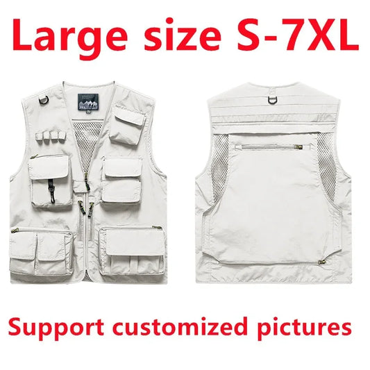 Herren Camping & Hunting Weste mit Stickerei – Ärmellose Arbeitsweste mit Reißverschluss, personalisierbar & große Größen