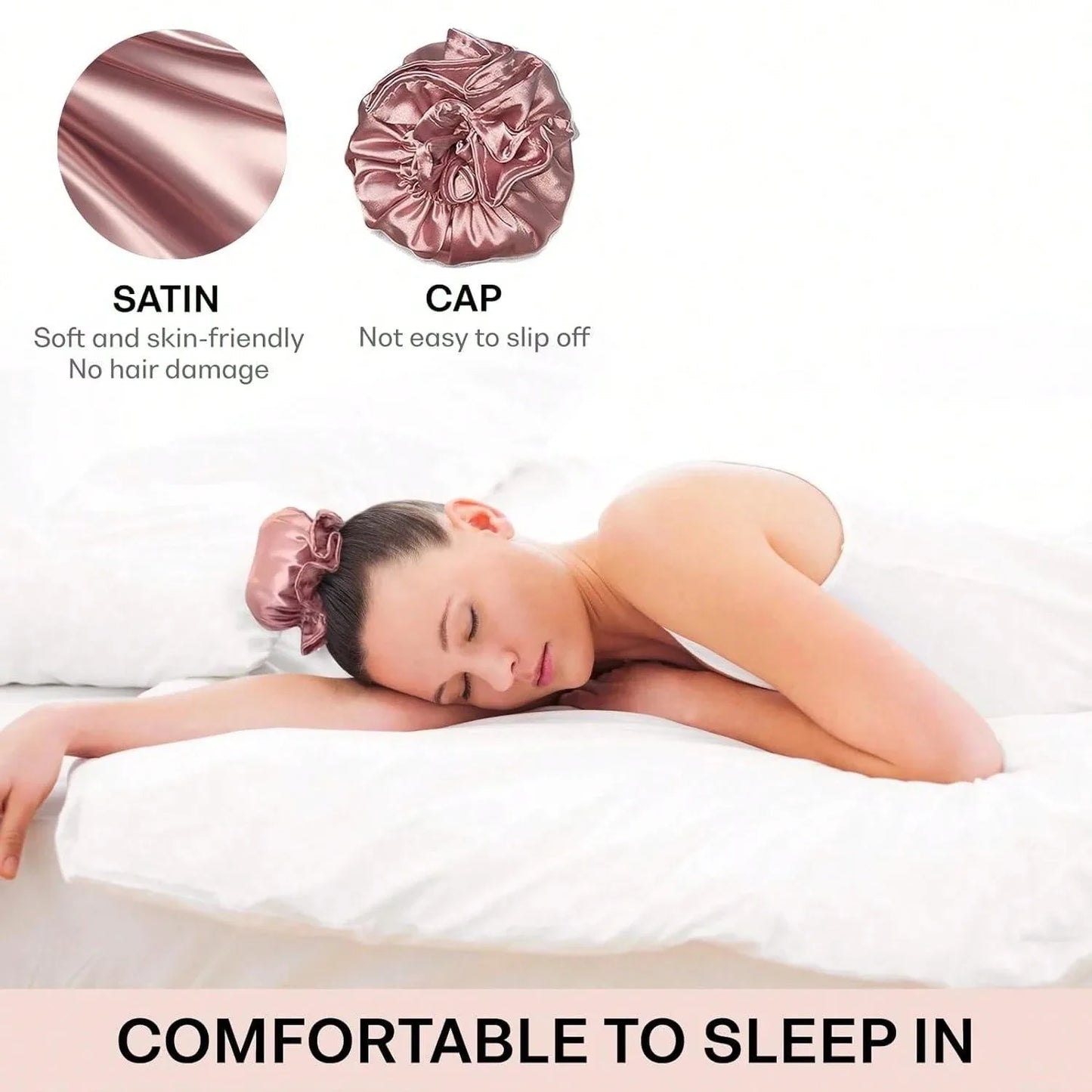 3-teiliges Satin Heatless Curling Set – Hitzefreier Lockenstab mit Haarkappen für langes & mittellanges Haar