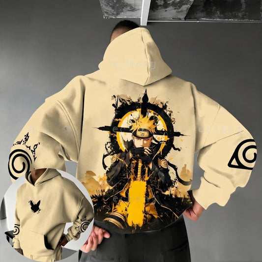 Naruto Hoodie aus 100 % Baumwolle – Oversized Anime Streetwear