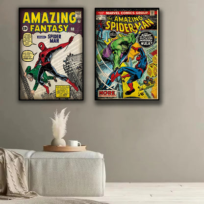 Póster de pared retro de Spider-Man de Marvel