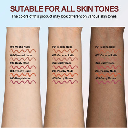 Wasserdichter Peel-Off Lipliner – abziehbarer Tattoo-Lipgloss, matte Lippentönung, wischfest & langlebig, braune Kontur