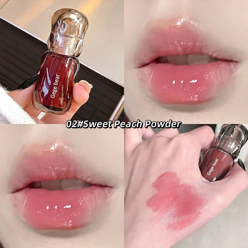Gege Bear Crystal Gloss Lip Tint – Feuchtigkeitsspendender Lippenstift mit Spiegelglanz & aufpolsterndem Effekt (5 ml)