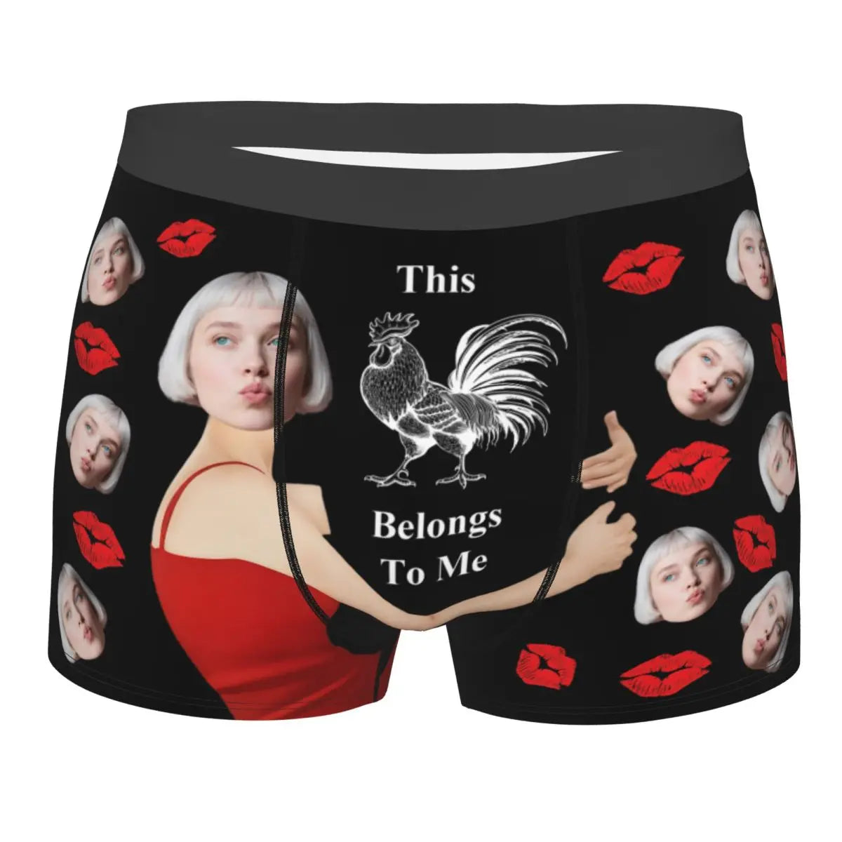 Personalisierte Foto-Boxershorts für Männer – individuelle Boxer Briefs mit Gesicht, weiche Unterwäsche (95% Polyester/5% Elasthan), Valentinstag Geschenk für Ehemann
