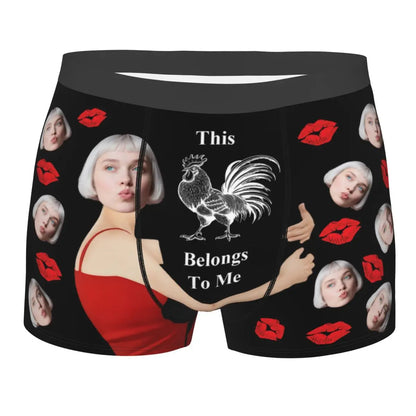 Personalisierte Foto-Boxershorts für Männer – individuelle Boxer Briefs mit Gesicht, weiche Unterwäsche (95% Polyester/5% Elasthan), Valentinstag Geschenk für Ehemann