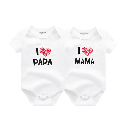 Kiddiezoom Babybody aus 100 % Baumwolle – I ♥ Papa & Mama