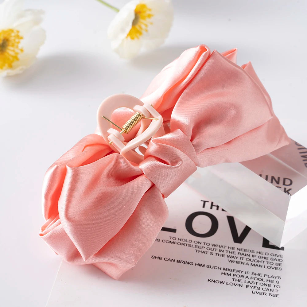 Große Haarklammer mit Schleife – Eleganter Shark Clip für Pferdeschwanz & Hochsteckfrisuren