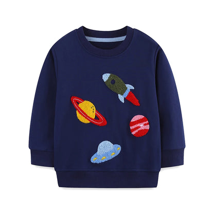 Sudadera infantil de algodón "Cohete y Planetas"