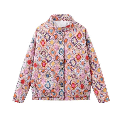 Chaqueta acolchada colorida para mujer