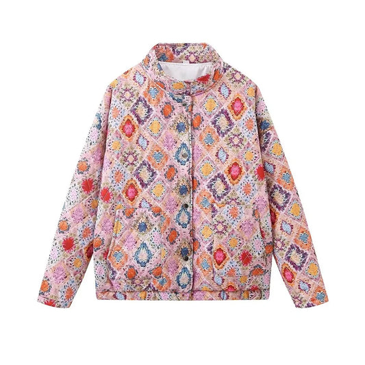 Chaqueta acolchada colorida para mujer