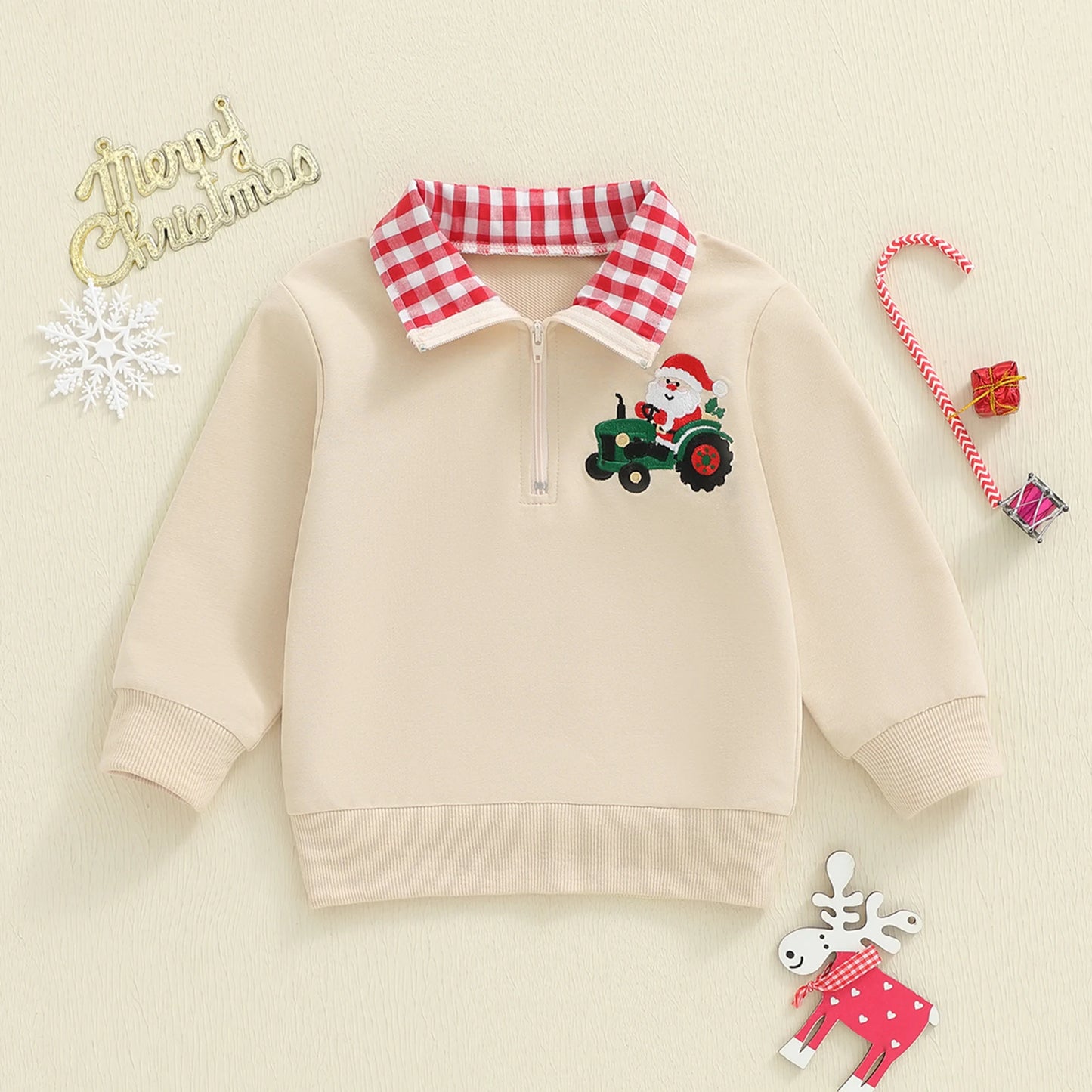 Weihnachts Sweatshirt mit Stickerei – Für kleine Winterfreunde