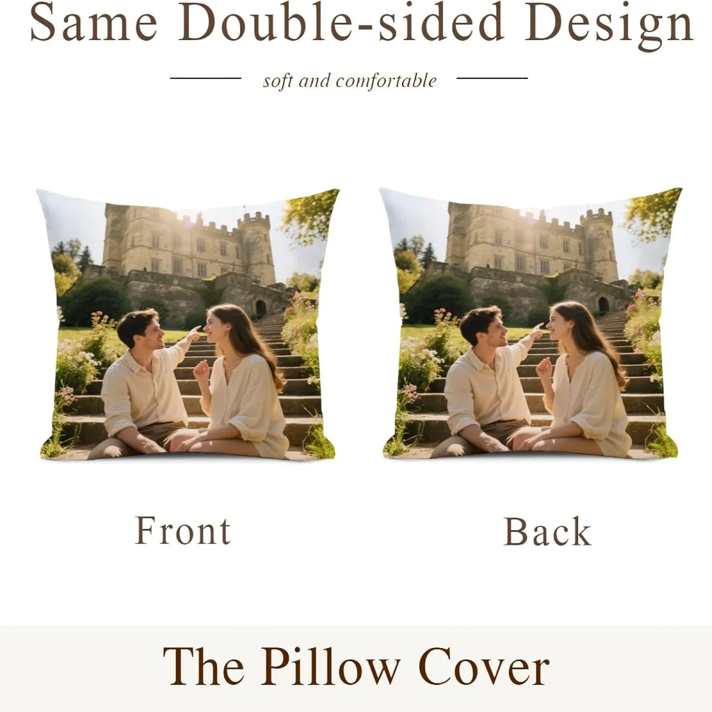 Personalisierter Kissenbezug mit Foto – Samt/Plüsch Kissenhülle aus Polyester, doppelseitiger Bilddruck, Geschenk für Freund, Freundin & Familie