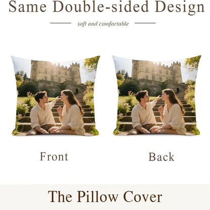 Personalisierter Kissenbezug mit Foto – Samt/Plüsch Kissenhülle aus Polyester, doppelseitiger Bilddruck, Geschenk für Freund, Freundin & Familie