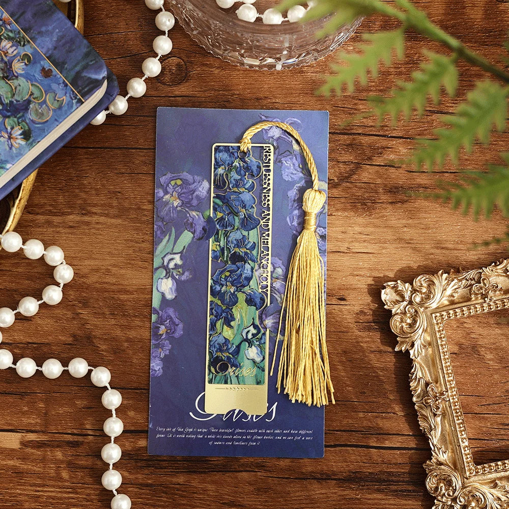 Metall Lesezeichen mit Blumenmotiv – Sunflower, Iris, Rose | Geschenk für Bücherliebhaber