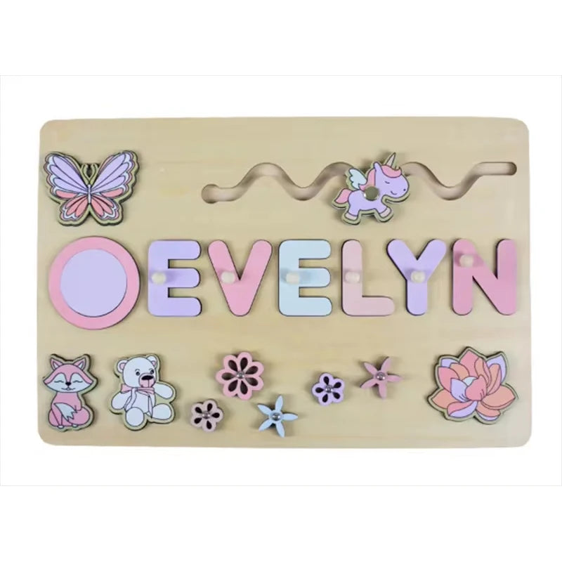 Rompecabezas de madera Montessori personalizado: rompecabezas con nombre para niños | Juguete educativo y regalo 