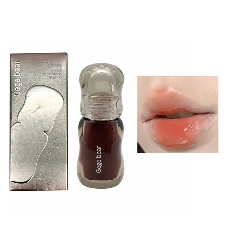 Gege Bear Crystal Gloss Lip Tint – Feuchtigkeitsspendender Lippenstift mit Spiegelglanz & aufpolsterndem Effekt (5 ml)