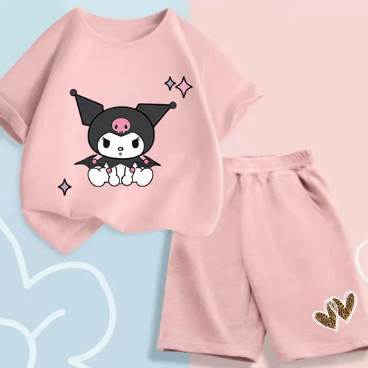 Kuromi T-Shirt & Shorts im 2-Teiler